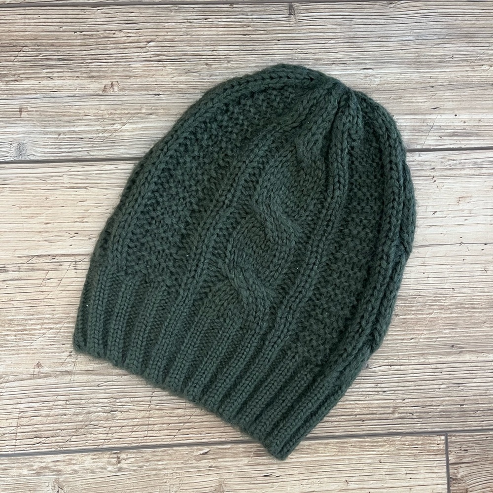 Knit Beanie in Dark Green